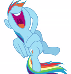 Size: 1946x2048 | Tagged: safe, derpibooru import, rainbow dash, pegasus, pony, non-compete clause, bad quality, laughing, not a vector, simple background, solo, uvula, white background