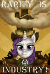 Size: 472x700 | Tagged: safe, artist:anuvia, rarity, pony, unicorn, clothes, fable, hat, industry, parody, rarity is industry, reaver, solo, steampunk