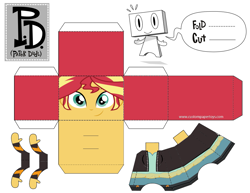 Size: 1135x877 | Tagged: safe, artist:grapefruitface1, sunset shimmer, equestria girls, arts and crafts, craft, paper dude, papercraft, printable, solo