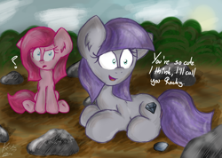 Size: 924x659 | Tagged: safe, artist:kristysk, maud pie, pinkie pie, earth pony, pony, duo, female, mare, pinkamena diane pie