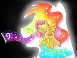 Size: 657x493 | Tagged: safe, artist:doqwor, big macintosh, fluttershy, pegasus, pony, filli vanilli, silhouette, singing