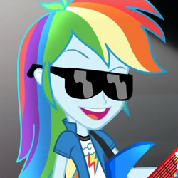 Size: 734x734 | Tagged: safe, artist:m48patton, derpibooru import, edit, screencap, rainbow dash, equestria girls, sunglasses