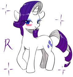 Size: 1280x1346 | Tagged: safe, artist:yajima, rarity, pony, unicorn, blushing, explicit source, solo