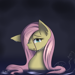 Size: 2000x2000 | Tagged: safe, artist:silverfox057, fluttershy, pegasus, pony, female, mare, sad, solo