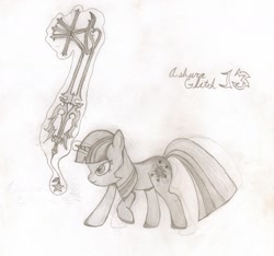 Size: 1620x1516 | Tagged: safe, artist:ashura-zg, derpibooru import, twilight sparkle, kingdom hearts, oathkeeper, solo