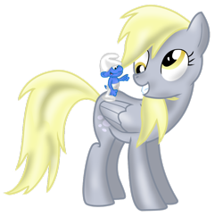 Size: 900x875 | Tagged: safe, derpy hooves, pegasus, pony, clumsy, crossover, female, mare, smurfs