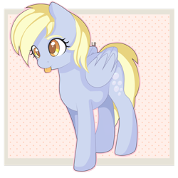 Size: 1024x1024 | Tagged: safe, artist:sofilut, derpy hooves, pegasus, pony, female, mare, solo, tongue out