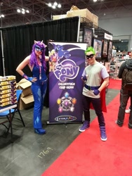 Size: 540x720 | Tagged: safe, humdrum, radiance, rarity, spike, human, 2014, comic con, convention, cosplay, enterplay, irl, irl human, photo, power ponies