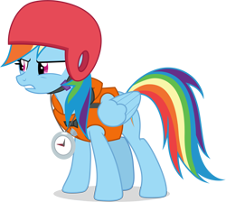 Size: 9665x8655 | Tagged: safe, artist:shutterflyeqd, derpibooru import, rainbow dash, pegasus, pony, non-compete clause, absurd resolution, female, helmet, mare, simple background, solo, stopwatch, transparent background, vector