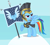 Size: 755x674 | Tagged: safe, derpibooru import, screencap, commander hurricane, rainbow dash, pegasus, pony, hearth's warming eve (episode), clothes, cosplay, costume, flag, solo