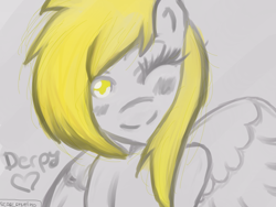 Size: 1000x750 | Tagged: safe, artist:shizuarisugawa, derpy hooves, pegasus, pony, female, mare, solo, wink