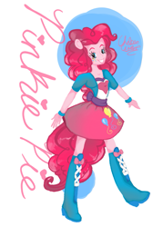 Size: 755x1057 | Tagged: safe, artist:littlemissvi, pinkie pie, equestria girls, clothes, skirt, solo