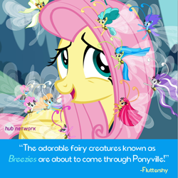 Size: 550x550 | Tagged: safe, screencap, fluttershy, seabreeze, breezie, pegasus, pony, it ain't easy being breezies, hub logo, hub network, the hub