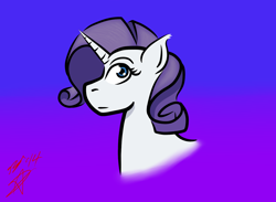 Size: 1280x939 | Tagged: safe, artist:redstar, rarity, pony, unicorn, abstract background, bust, female, horn, mare, solo