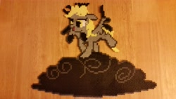 Size: 5312x2988 | Tagged: safe, artist:jrfromdallas, derpy hooves, pegasus, pony, the last roundup, craft, female, irl, mare, perler beads, photo, solo