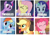 Size: 1800x1273 | Tagged: safe, artist:dwk, derpibooru import, applejack, fluttershy, pinkie pie, rainbow dash, rarity, twilight sparkle, twilight sparkle (alicorn), alicorn, earth pony, pegasus, pony, unicorn, :t, appul, cute, dashabetes, diapinkes, eating, eyes closed, female, flutters, grin, hair ornament, happy, hooves together, image macro, jackabetes, looking at something, looking up, mane six, mare, meme, nickname, open mouth, ponk, rarara, raribetes, shyabetes, silly, silly pony, smiling, tongue out, twiabetes, twiggles, who's a silly pony