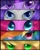 Size: 799x1000 | Tagged: safe, artist:iceyxarados, derpibooru import, applejack, pinkie pie, rainbow dash, rarity, twilight sparkle, earth pony, pegasus, pony, unicorn, close-up, eyes, hair over one eye, looking at you, persona eyes, sparkles