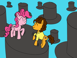 Size: 1024x768 | Tagged: safe, artist:doctorspectrum, cheese sandwich, pinkie pie, earth pony, pony, dancing, hat, random, wtf