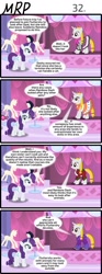 Size: 800x2153 | Tagged: safe, artist:umneem, rarity, sweetie belle, oc, oc:dispersion, pony, unicorn, comic:my rational pony, 4koma, carousel boutique, comic, dressing