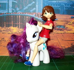 Size: 588x555 | Tagged: safe, rarity, pony, unicorn, alexis thi dang, brushable, crossover, custom, exploitable meme, meme, same voice actor, toy, transformers, transformers armada, voice actor joke