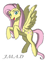 Size: 600x815 | Tagged: safe, artist:maggiesheartlove, fluttershy, pegasus, pony, female, mare, pink mane, solo, yellow coat