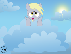 Size: 900x683 | Tagged: safe, artist:toxic-mario, derpy hooves, cloud, cloudy, cute, derpabetes, filly derpy, solo