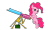 Size: 1296x776 | Tagged: safe, artist:zaponator, pinkie pie, earth pony, pony, gun, machine gun, maxim, solo, tripod, vickers