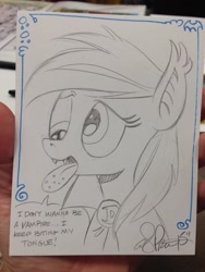 Size: 768x1024 | Tagged: safe, artist:andypriceart, derpy hooves, pegasus, pony, undead, vampire, vampony, female, mare, solo, traditional art