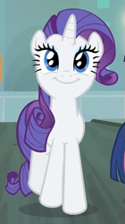 Size: 385x687 | Tagged: safe, screencap, rarity, pony, unicorn, rarity takes manehattan, cute, female, grin, mare, raribetes, smiling, solo