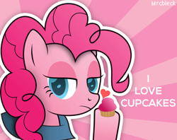 Size: 3637x2875 | Tagged: safe, artist:mrcbleck, pinkie pie, earth pony, pony, cupcake, female, mare, pink coat, pink mane, solo