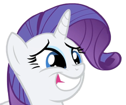 Size: 747x623 | Tagged: safe, rarity, pony, unicorn, rarity takes manehattan, awkward smile, smiling, solo