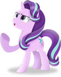 Size: 8549x10843 | Tagged: safe, artist:illumnious, starlight glimmer, pony, unicorn, to change a changeling, absurd resolution, female, ludicrous res, mare, open mouth, raised hoof, simple background, solo, transparent background