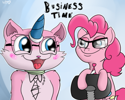 Size: 1000x800 | Tagged: safe, artist:icebreak23, pinkie pie, earth pony, pony, business, crossover, lego, the lego movie, unikitty