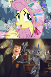 Size: 428x647 | Tagged: safe, screencap, fluttershy, breezie, pegasus, pony, it ain't easy being breezies, cornish pixies, harry potter, neville longbottom, pixie