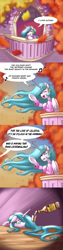 Size: 1000x4000 | Tagged: safe, artist:romanrazor, princess celestia, alicorn, pony, alcohol, autumn, balcony, bathrobe, bipedal, blue-mane celestia, bluetia, clothes, comic, crying, drinking, ear piercing, earring, eyes closed, female, floppy ears, good morning celestia, jewelry, mare, open mouth, piercing, robe, sad, singing, solo, tumblr, underhoof