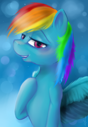 Size: 700x1000 | Tagged: safe, artist:immistchaser, derpibooru import, rainbow dash, pegasus, pony, bedroom eyes, cute, dashabetes, looking at you, solo