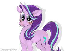 Size: 1280x864 | Tagged: safe, artist:demonwithapen, starlight glimmer, pony, unicorn, smiling, solo
