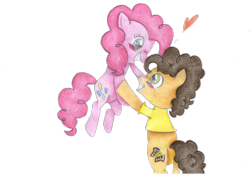 Size: 1024x724 | Tagged: safe, artist:kero-paw, artist:kerokero99, cheese sandwich, pinkie pie, earth pony, pony, blushing, cheesepie, female, male, shipping, straight