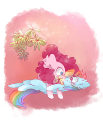 Size: 3727x4383 | Tagged: safe, artist:pinkablue, derpibooru import, pinkie pie, rainbow dash, earth pony, pegasus, pony, cute, female, lesbian, looking at each other, mare, pinkiedash, shipping, simple background, smiling, transparent background