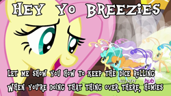 Size: 1920x1080 | Tagged: safe, fluttershy, pegasus, pony, it ain't easy being breezies, chris brown, image macro, look at me now, meme, song reference