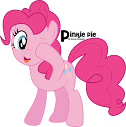 Size: 892x896 | Tagged: safe, artist:oobrushstrokeoo, pinkie pie, earth pony, pony, female, mare, pink coat, pink mane, simple background, solo, transparent background