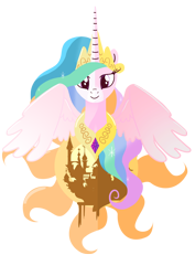 Size: 500x707 | Tagged: safe, artist:ii-art, princess celestia, alicorn, pony, solo