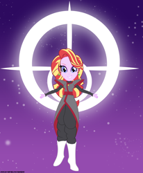 Size: 1600x1942 | Tagged: safe, artist:gamerpen, starlight glimmer, sunset shimmer, equestria girls, crossover, dragon ball super, fusion, merged zamasu, potara, zamasu