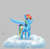 Size: 900x876 | Tagged: safe, artist:night-draft, derpibooru import, rainbow dash, pegasus, pony, cloud, cute, fluffy, solo, spread wings