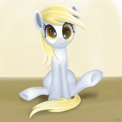 Size: 2048x2058 | Tagged: safe, artist:thefrrealdeal, derpy hooves, pegasus, pony, cute, female, looking at you, mare, sitting, smiling, solo