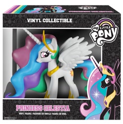 Size: 1292x1301 | Tagged: safe, princess celestia, alicorn, pony, female, figure, funko, horn, mare, multicolored mane, solo, toy, white coat