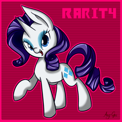 Size: 1400x1400 | Tagged: safe, artist:anggrc, rarity, pony, unicorn, female, horn, mare, solo, white coat