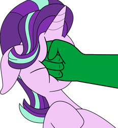 Size: 926x1000 | Tagged: safe, anonymous artist, derpibooru exclusive, edit, starlight glimmer, pony, unicorn, abuse, drama, fist, glimmerbuse, op is a cuck, simple background, starlight drama, transparent background