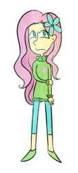 Size: 1024x2273 | Tagged: safe, artist:lila79, fluttershy, human, clothes, humanized, solo, sweater, sweatershy