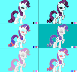 Size: 641x602 | Tagged: safe, artist:brightstarclick, rarity, pony, unicorn, 4 color palette, cga, limited palette, pixel art
